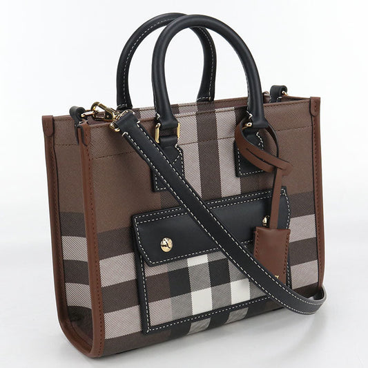 BURBERRY 81122281 Freya 2WAY Mini Burberry check Handbag PVC Brown Women