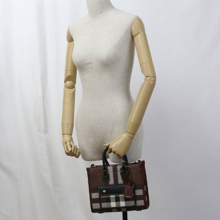 BURBERRY 81122281 Freya 2WAY Mini Burberry check Handbag PVC Brown Women