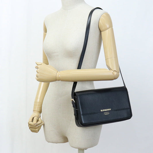 BURBERRY 8067351 Shoulder Bag Grace Sling Bag Crossbody bag leather black Women Used Authentic