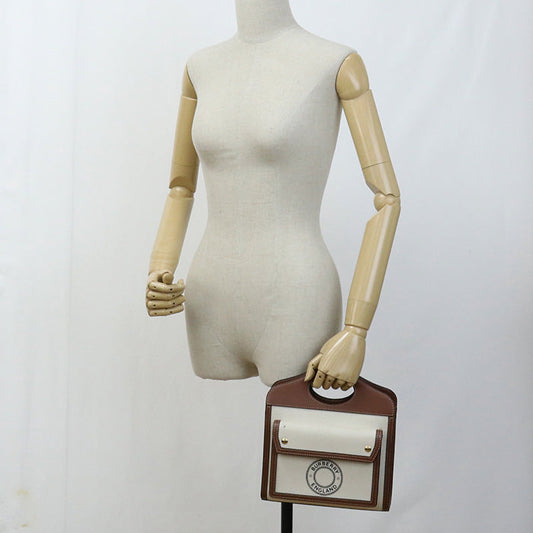 BURBERRY 8028062 Handbag Mini pocket bag 2WAY Handbag canvas,leather beige Women Used Authentic