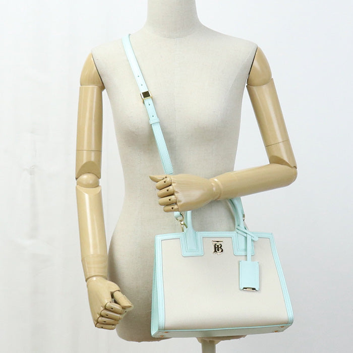 BURBERRY 8070571 Tote Bag Mini Francis Tote Bag 2WAY ToteBag canvas,leather beige Women