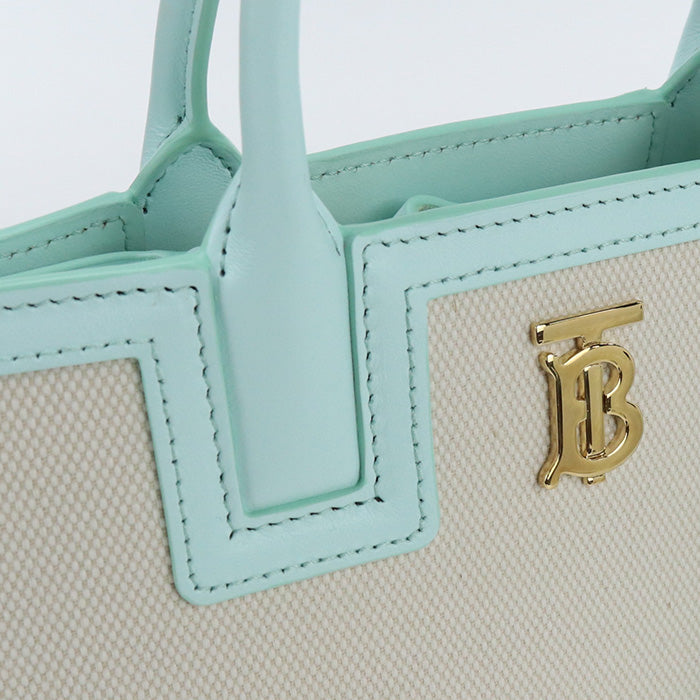 BURBERRY 8070571 Tote Bag Mini Francis Tote Bag 2WAY ToteBag canvas,leather beige Women