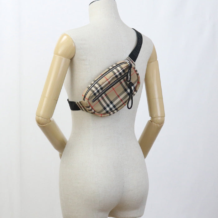 BURBERRY 8014420 body bag Nova Check Belt bag crossbody bag cotton, Nylon beige mens(unisex) Used Authentic