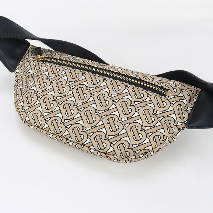 BURBERRY Belt bag body bag Nylon beige mens(unisex) Used Authentic