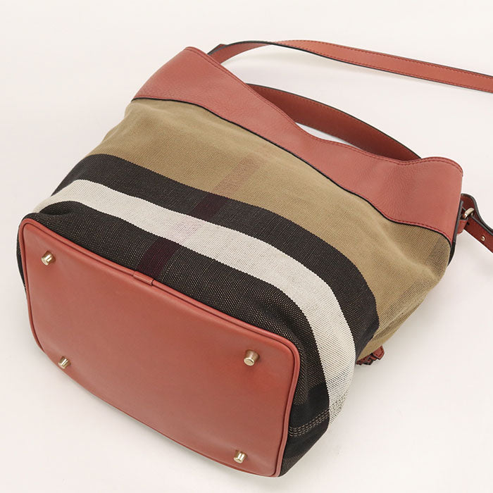 BURBERRY 4050677 Shoulder Bag Nova Check Mega Check Tassel 2WAY Bucket Bag cotton, Jute Multicolor Women