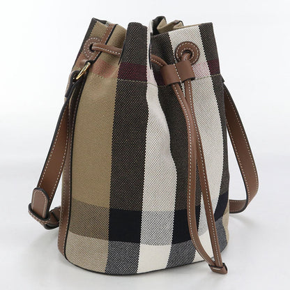 BURBERRY bucket Nova Check Diagonal shoulder bag canvas brown Women