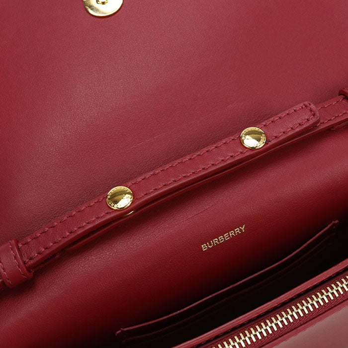 BURBERRY Chain Nova Check Shoulder Bag cotton leather beige Women