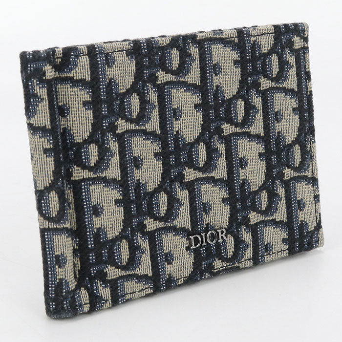 Dior 2ESBH069YSE_H05E with money clip Folded wallet Jacquard Navy mens