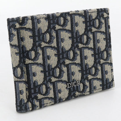 Dior 2ESBH069YSE_H05E with money clip Folded wallet Jacquard Navy mens