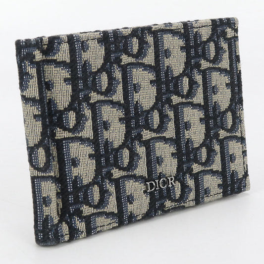 Dior 2ESBH069YSE_H05E with money clip Folded wallet Jacquard Navy mens