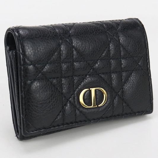 Dior S5132UWHC_M900 Glycine Wallet CARO Folded Calfskin black Women