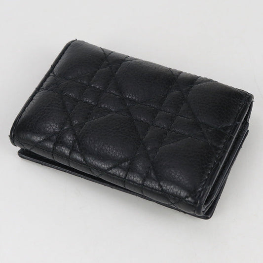 Dior S5132UWHC_M900 Glycine Wallet CARO Folded Calfskin black Women