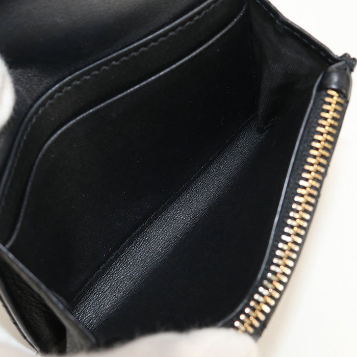 Dior S5132UWHC_M900 Glycine Wallet CARO Folded Calfskin black Women