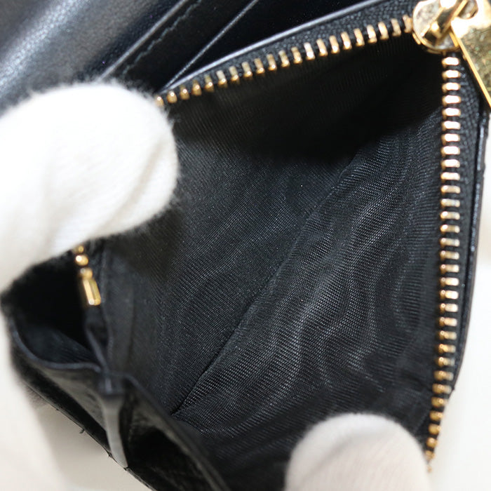 Dior S5132UWHC_M900 Glycine Wallet CARO Folded Calfskin black Women