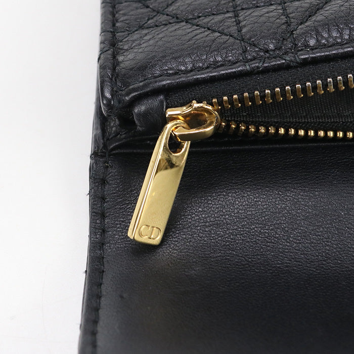 Dior S5132UWHC_M900 Glycine Wallet CARO Folded Calfskin black Women