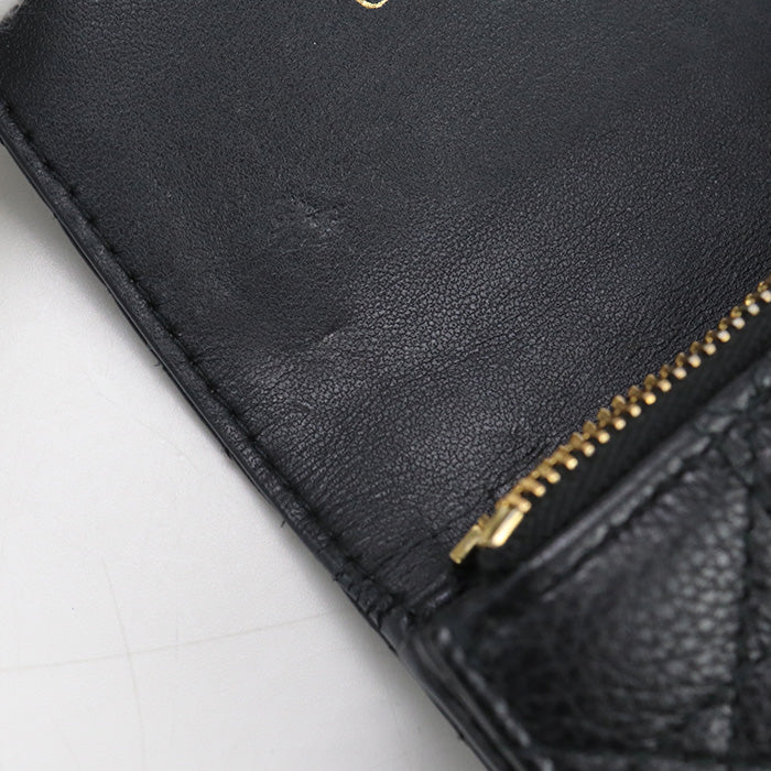 Dior S5132UWHC_M900 Glycine Wallet CARO Folded Calfskin black Women