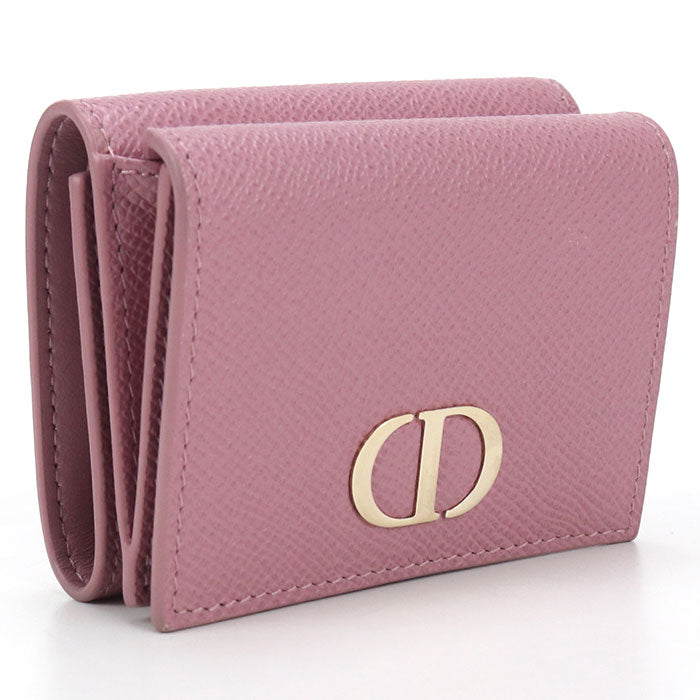Dior Compact wallet Dior Caro Three fold wallet leather Pink Women