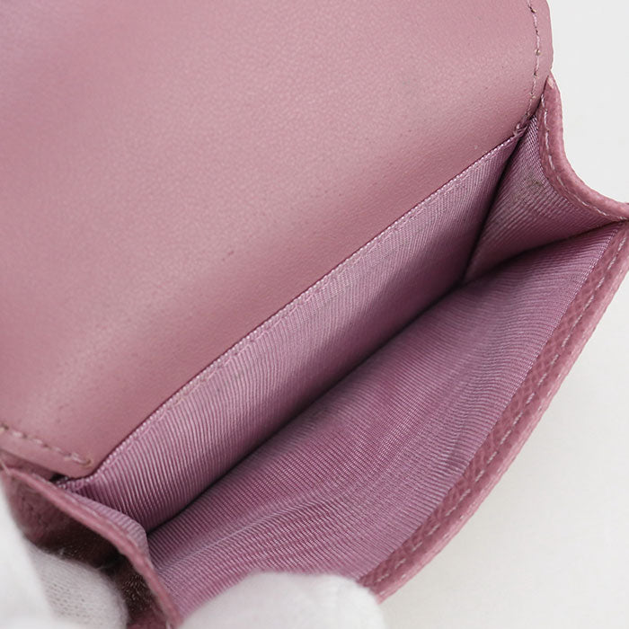 Dior Compact wallet Dior Caro Three fold wallet leather Pink Women
