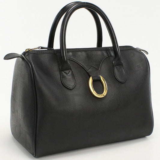 Dior Handbag Trotter pattern with logo Mini Boston bag PVC, leather black Women