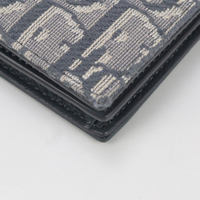 Dior 2ADCH166YKS Business card holder saddle name Jacquard/leather gray mens
