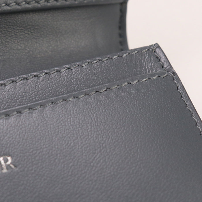 Dior 2ADCH166YKS Business card holder saddle name Jacquard/leather gray mens