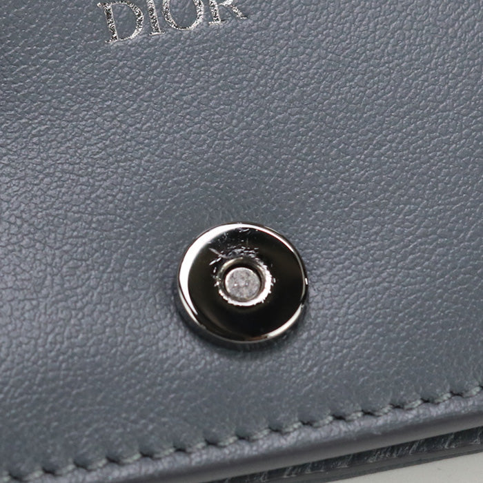 Dior 2ADCH166YKS Business card holder saddle name Jacquard/leather gray mens