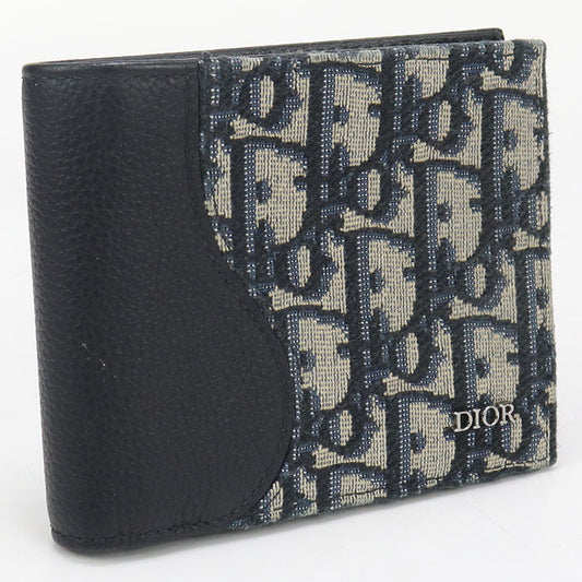 Dior 2ADBC306YKS H05E Folded wallet saddle Dior Oblique navy mens