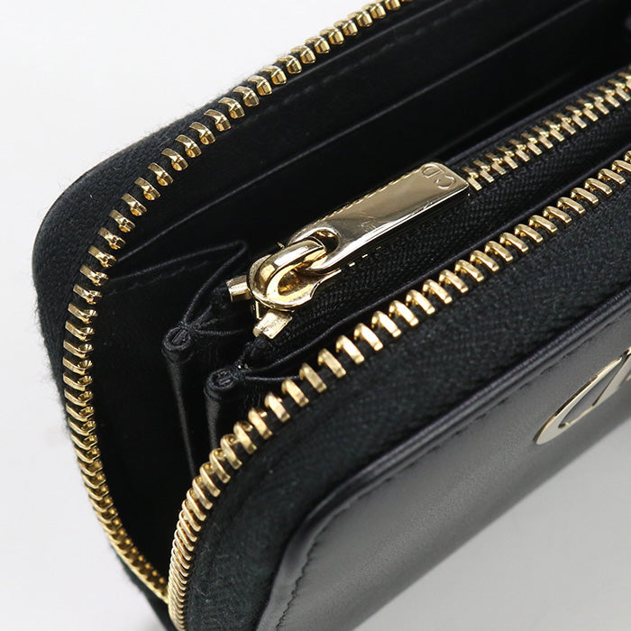 Dior CD89475 Zip card holder Coin Pocket Calfskin Black Women