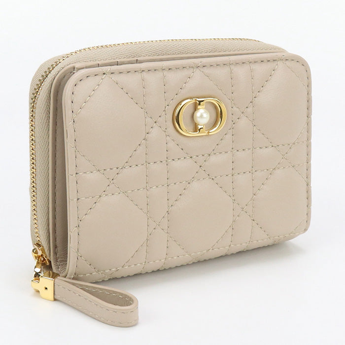 Dior S3111 Bi-fold wallet Dior Jolie Scarlett Wallet lambskin,Fake pearl beige Women