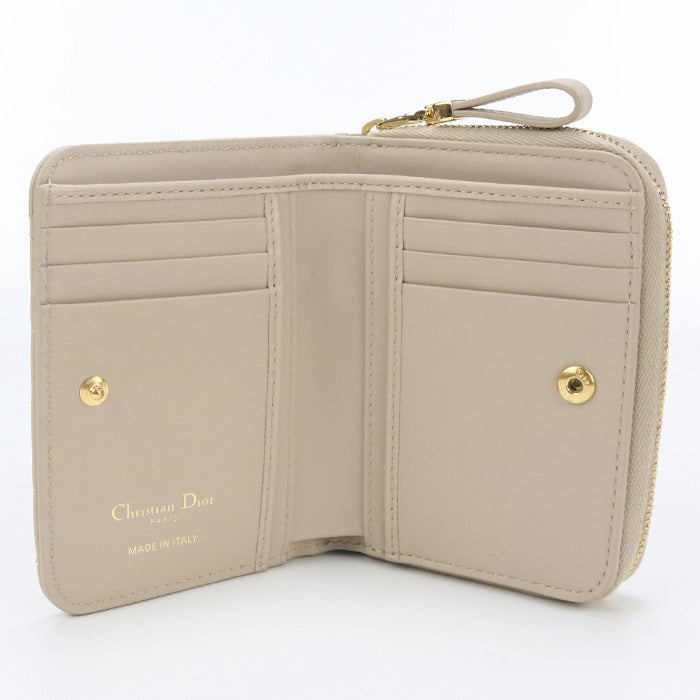 Dior S3111 Bi-fold wallet Dior Jolie Scarlett Wallet lambskin,Fake pearl beige Women