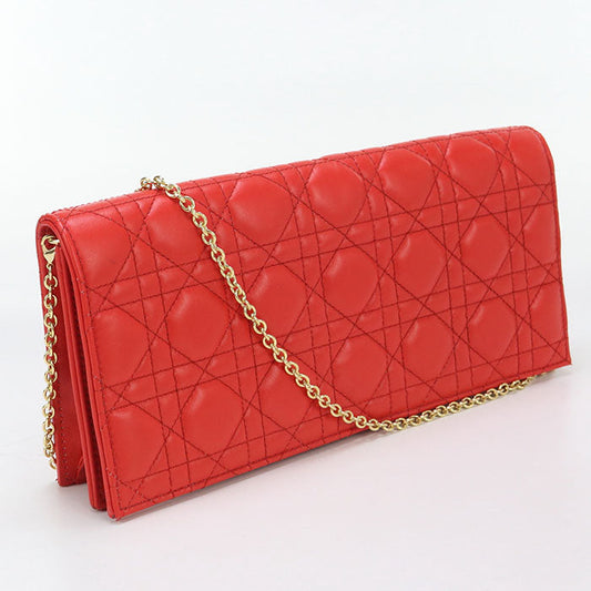 Dior Chain Lady Dior Diagonal shoulder bag Shoulder Bag leather red Women