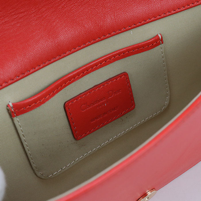 Dior Chain Lady Dior Diagonal shoulder bag Shoulder Bag leather red Women