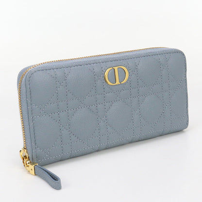 Dior PurseZip Around leather blue Women