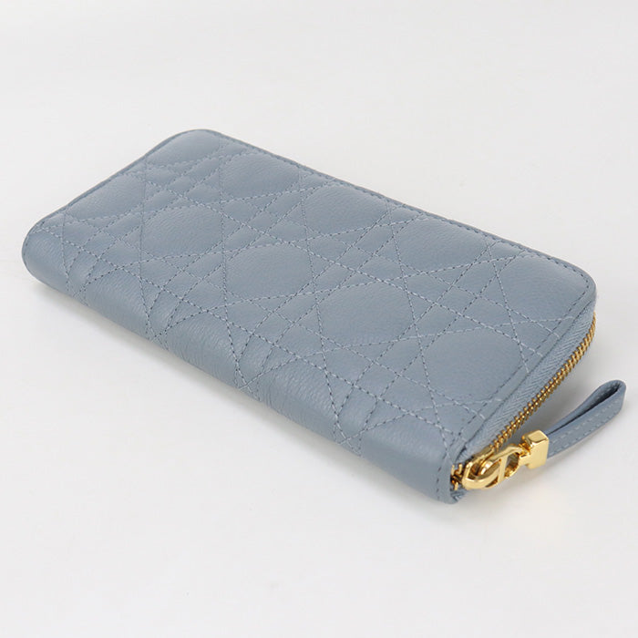 Dior PurseZip Around leather blue Women