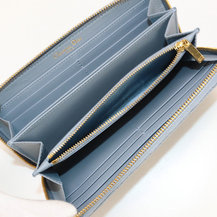 Dior PurseZip Around leather blue Women