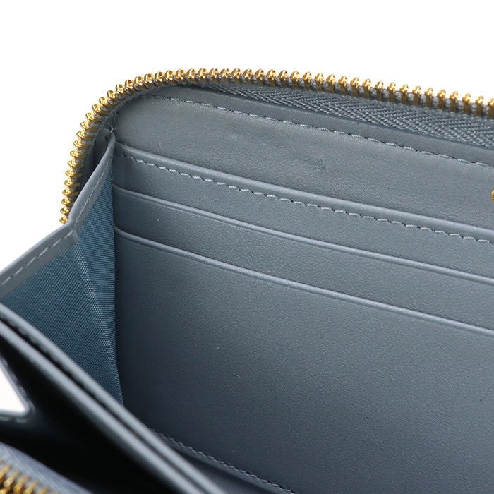 Dior PurseZip Around leather blue Women