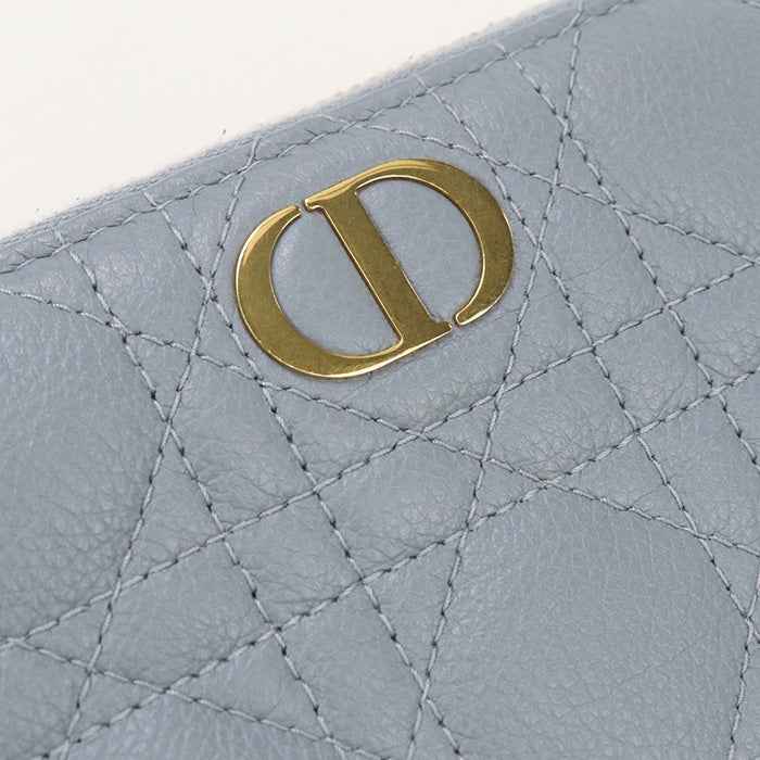 Dior PurseZip Around leather blue Women