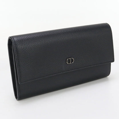 Dior CD94948 Long wallet CD Icon with double fold coin purse Calfskin black mens