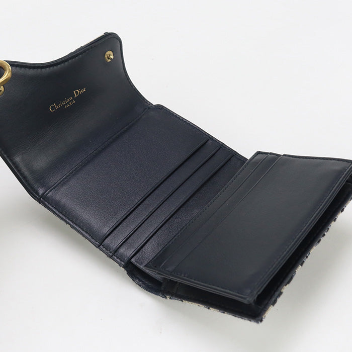 Dior CD94958 Wallet saddle Three fold wallet/Tri-fold wallet navy Women