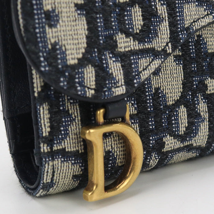 Dior CD94958 Wallet saddle Three fold wallet/Tri-fold wallet navy Women