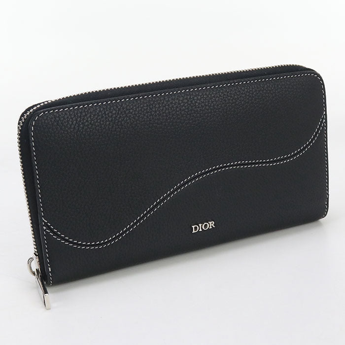 Dior 2ADBC315YKK  saddle PurseZip Around Calfskin/Long zip wallet black mens