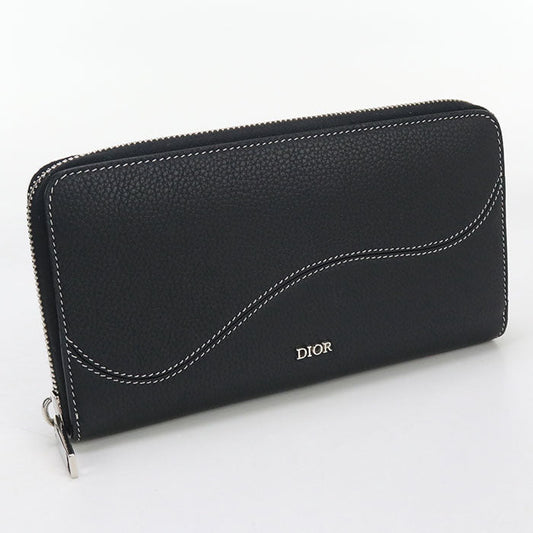 Dior 2ADBC315YKK  saddle PurseZip Around Calfskin/Long zip wallet black mens