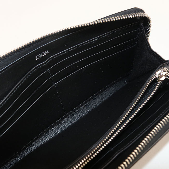 Dior 2ADBC315YKK  saddle PurseZip Around Calfskin/Long zip wallet black mens