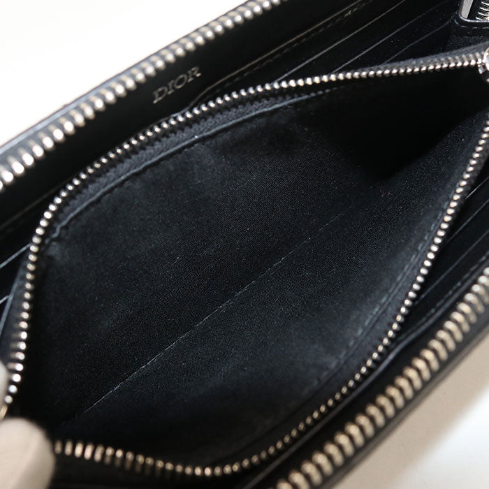 Dior 2ADBC315YKK  saddle PurseZip Around Calfskin/Long zip wallet black mens