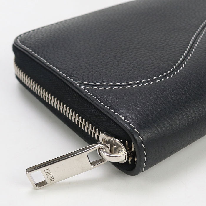 Dior 2ADBC315YKK  saddle PurseZip Around Calfskin/Long zip wallet black mens