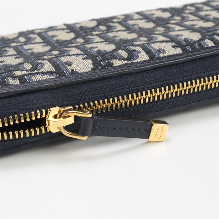 Dior S2094 UTZQ M928 Voyageur Long Wallet 30 PurseZip Around/Dior navy Women