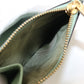 Dior S5652 CCEH Lotus Wallet saddle Three fold wallet leather green Women