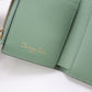 Dior S5652 CCEH Lotus Wallet saddle Three fold wallet leather green Women