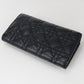 Dior Caro Orchid Long wallet with double coin purse Calfskin black Women