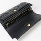 Dior Caro Orchid Long wallet with double coin purse Calfskin black Women